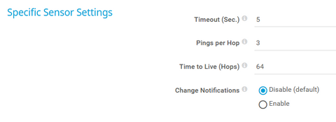 Specific Sensor Settings Specific Sensor Settings